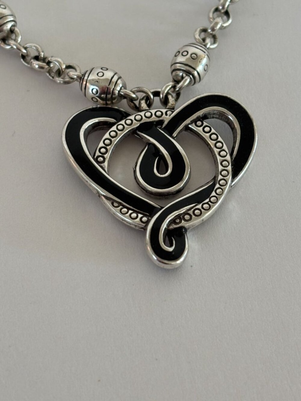 Brighton Sausalito Heart Pendant Necklace Earrings Set Jewelry Gift Silver Tone - Picture 2 of 13